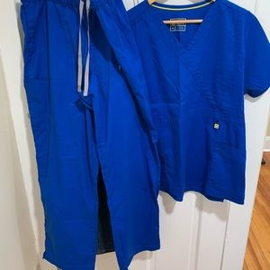 Womens Wonderwink Royal Blue Scrub Set